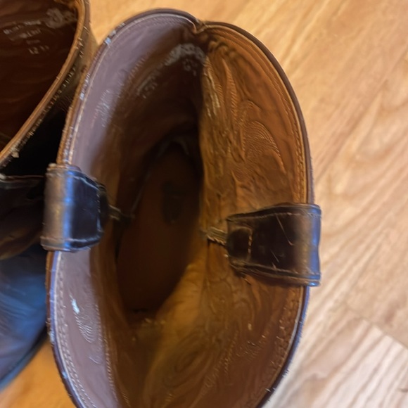 Justin Men’s Stampede Leather Cowboy Boots sz 12D - Picture 9 of 10